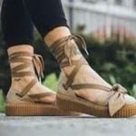 Puma FENTY Rihanna Bow Creeper Sandal Natural Oatmeal Size 8 RARE Lace Photo 13