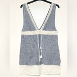 J.Crew  Striped Blue Eyelet Swim Tunic Cover-Up Dress Size S Linen Cotton Blend Photo 3