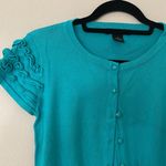 Willi Smith Women's Teal Button-Up Cardigan Size M Photo 4