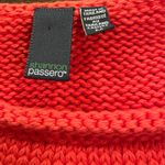 Shannon Passero Coral 100% Cotton Crewneck Sweater Denim Pocket Size Medium Pink Photo 9