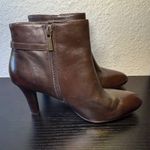 Brooks Brothers  Womens Brown Leather Pointed‎ Ankle Boot Heel Buckle Size 7 Zip Photo 7