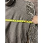 THML  Sweater Size Large Puff Sleeve Gray Metallic Preppy Timeless Turtle Neck Photo 5
