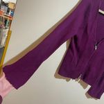 Anthropologie  Maeve Size XL Zip Zipper Front Cardigan Sweater Ribbed Purple Photo 8
