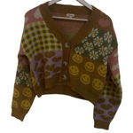 Debut  XS button down cardigan sweater patchwork design Photo 0