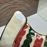 Ceramic Hand Crafted Christmas Stocking Striped Brooch Pin Holiday Photo 5