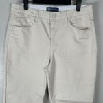 Democracy Jeans Pants Womens 10 Ab Solution Cream Split Raw Hem Straight Leg Photo 1