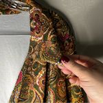 Unique Vintage  Paisley Green Long Sleeve 70’s style Wrap Dress Photo 4