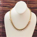J.Crew  Matte Gold Tone& Rhinestone Statement Necklace 18” - 21.5” Photo 3