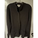 Talbots  Women's Brown Silk And Nylon Casual Collared Cardigan Size Medium Photo 1