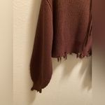 Lovers + Friends Dion Distressed Knit Hoodie In Umber Brown Size M Photo 8