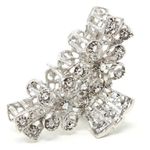 New Wedding Rhinestone Flower Hair Claw Clip Elegant Two Photo 3