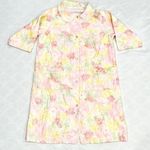 Vintage Pastel Floral Short Sleeve Quilted Housecoat Bed Jacket Robe Pink Size 20 plus Photo 0