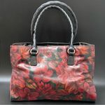 Patricia Nash Leather Primrose Satchel Rustic Mums Floral Shoulder Bag NO STRAP Photo 0