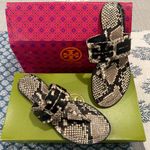 Tory Burch  Leigh Snakeskin print Sandals, size 7.5, Like New!! Photo 8