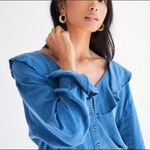 Free People Amber Ruffle Top Blue Photo 3