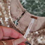 Free People Rose Gold Sequin Liquid shine Party Dress Photo 4