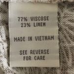 Cali 1850 SMALL NEW  Women's Beige Palm Leaf Linen Blend Pant Photo 16