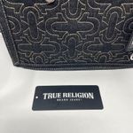 True Religion  Quilted Horseshoe Modern Tote Black Denim NEW w Tag Top Handle Photo 6