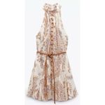 ZARA  Belted Print Halter Dress Photo 3