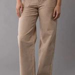 American Eagle  Low Rise Baggy Wide Leg Corduroy Pants Tan Beige 8 Photo 0