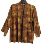 RF Textiles Gold Brown Kimono Blazer Open Cardigan Women's Size 0 Tribal Photo 0