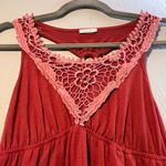 Mine Red Backless Dress with Pink Lace Mini/Midi Sleeveless SZ M elegant Luxury Size M Photo 4