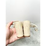 BP Sandals Womens Size 6.5 Light tan Ankle Strap Leather Open Toe Block Heel Photo 6