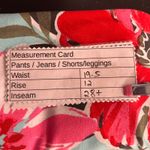 Denim And Co Womens Pullup Pants‎ Size XL Beach Sea Floral Print Cotton Wide Leg Red Photo 10