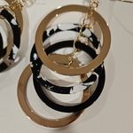 Trina Turk 💕TRINA By 💕 Graphic Geos Cascading Hoop Earrings Gold and Black NWT Photo 4