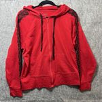 Soho  Street New York Company Hoodie‎ Womens Medium Red Full Zip Lace Accent Photo 8