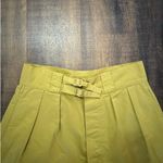 Doen High Waist Pleated Cotton Shorts Mustard Yellow Size 10 Photo 2