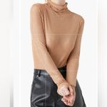 Grey Lab Embellished Tan Turtleneck Mesh Bodysuit(Size Medium) Photo 1