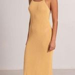 Auteur Joan Knit backless Maxi Dress in Mustard Tan New Size M Photo 13