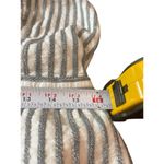 American Eagle  Gray White Striped Rouched Bow Deep V-neck Textured Romper XL Photo 12