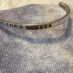MantraBand EUC  Silver 'Everything Happens for a Reason' Cuff Photo 3