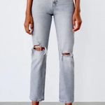 ZARA Distressed Mom Jeans Grey Wash Size 2 Photo 0