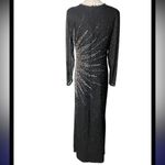 Oleg Cassini Stunning
Vintage Black Silk Beaded & Sequin Gown, Starburst Size 10 Photo 9