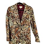 Cache Vintage Animal Print Sequin Blazer Jacket Size 8 Photo 0