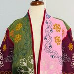 ZARA  Multicolored Bohemian Hippie Embroidered Long Sleeve Cotton Jacket Sz M Photo 6