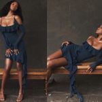 House Of CB ‎ 'Kiki' French Navy Ruffle Mini Dress size XL Flawed! Photo 1