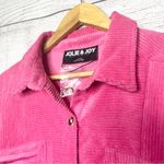 NWT Jolie & Joy Pink Corduroy Shacket Button Front Shirt Jacket Top Size Large Photo 4