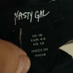 Nasty Gal NWT black satin scalloped edge lace trimmed slip dress. Size 12 Photo 4