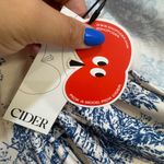 Cider Blue Toile Print Long Sleeve Crop Top – Size XL - NWT Photo 4