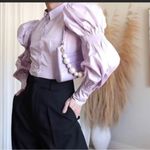 ZARA  STRETCHY POPLIN SHIRT TRF Lilac XS Photo 3