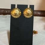 Gold tone Stainless steel circular earrings with a boho vibe Photo 1