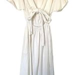 Free People  Boho Bohemian Sexy Tie Back Open Back Maxi Dress Cream Size XS Photo 4