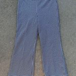 Vintage Joyce Houndstooth tiny plaid check double knit polyester pull on pants Black Size L Photo 0