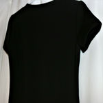 Heavyweight Black T Shirt Dress with Fringes Long Size XS Photo 5