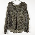 Veronica Beard Lowell Token Print Pattern Semi Sheer Lightweight Chiffon Blouse Photo 0