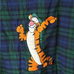 Vintage Tigger Disney Parks fleece nightgown tartan dress applique embroidered Blue Size L Photo 1